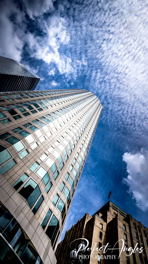 Downtown Los Angeles high-rise viewed from below