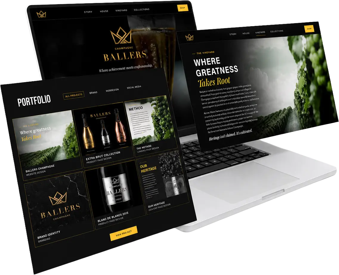 Ballers Champagne website design